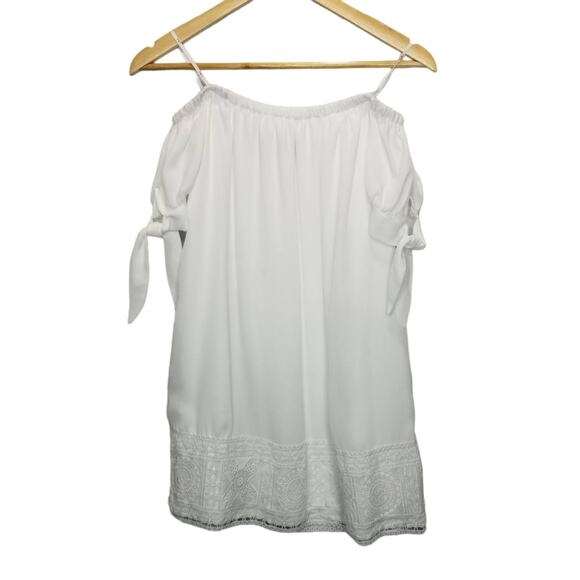Lulus Dress XS Moment In The Sun White Lace Off-the-Shoulder - Picture 9 of 9